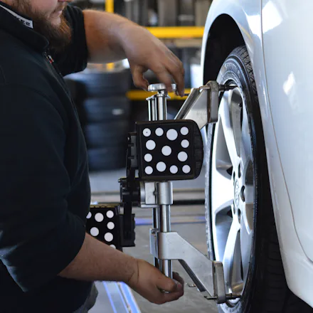 Trident Tyre Centre mechanic working on tyres